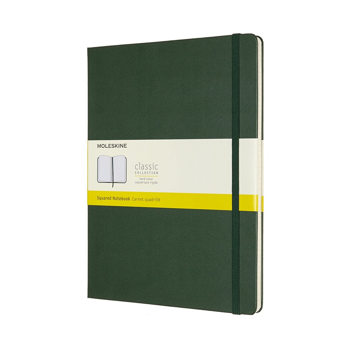 Carnet classique Moleskine - extra large - couverture rigide - à carreaux - vert myrte