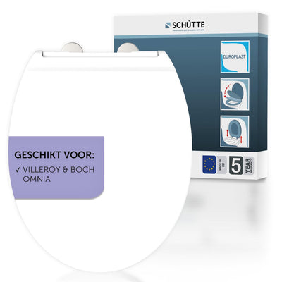 Abattant WC Schütte 82801 pro 9 - frein de chute - amovible - convient pour Villeroy Boch Omnia - capacité de charge jusqu'à 250 kg