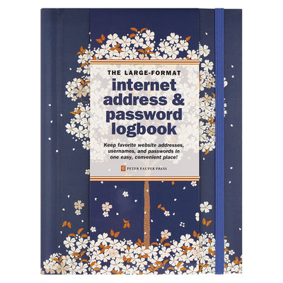 Comellopeter Pauper Peter Pauper Carnet de mots de passe Internet - Fleurs tombantes - avec fermeture élastique - grand 16x21 cm