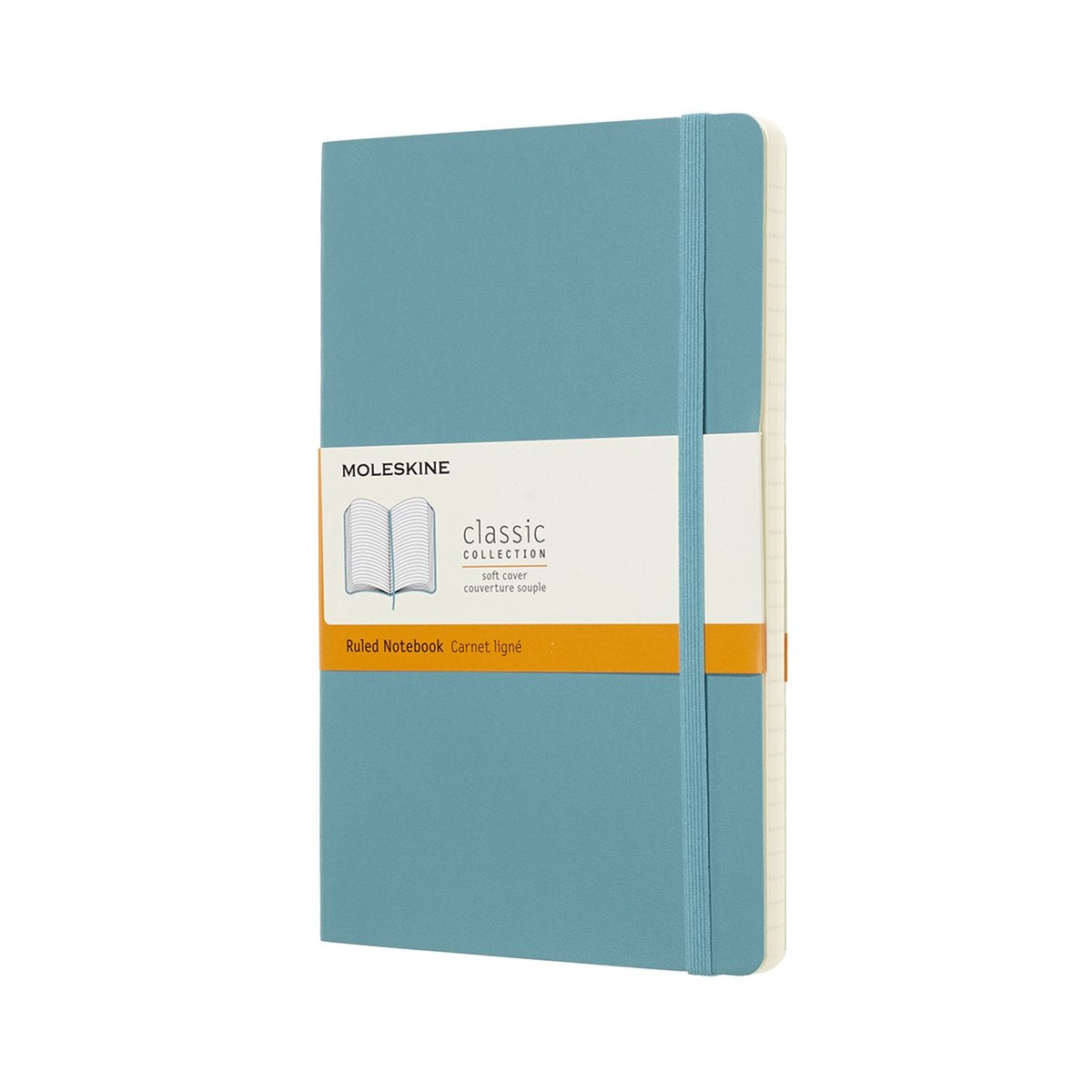 Carnet classique Moleskine - grand - couverture souple - ligné - bleu récif