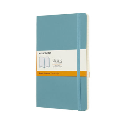 Carnet classique Moleskine - grand - couverture souple - ligné - bleu récif