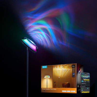 Lampadaire intelligent Govee 170 cm matière rgbicww - éclairage mural ondulé - trois zones lumineuses - éclairage par projection
