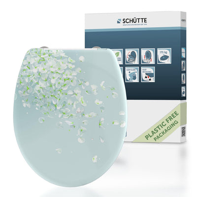 Schütte Schütte Toilet Souge avec une fleur à libération rapide de fermes en serre dans le vent