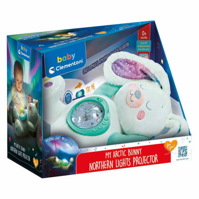 Clementoni bébé lapin peluche interactive aurores boréales