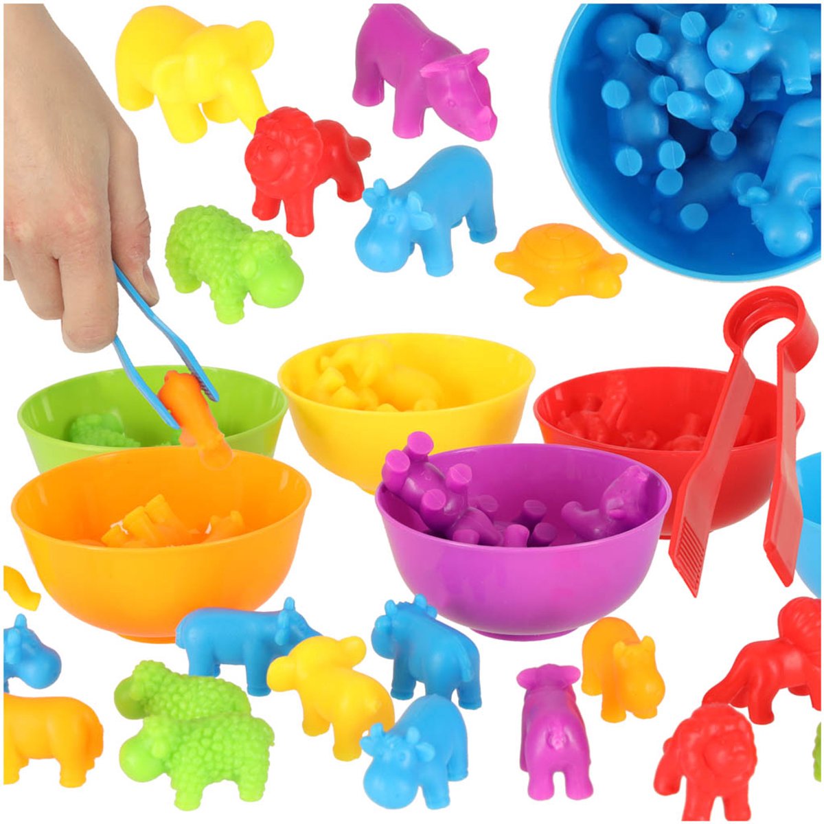 Ikonka animaux safari apprentissage éducatif pour compter montessori 36el. - université