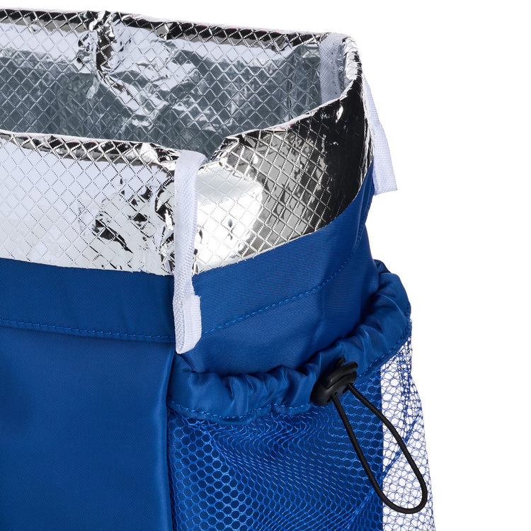 Sac isotherme Muitomas 8 litres - isolation thermique - un compartiment central - poche latérale pour bouteille - bandoulière réglable - bleu