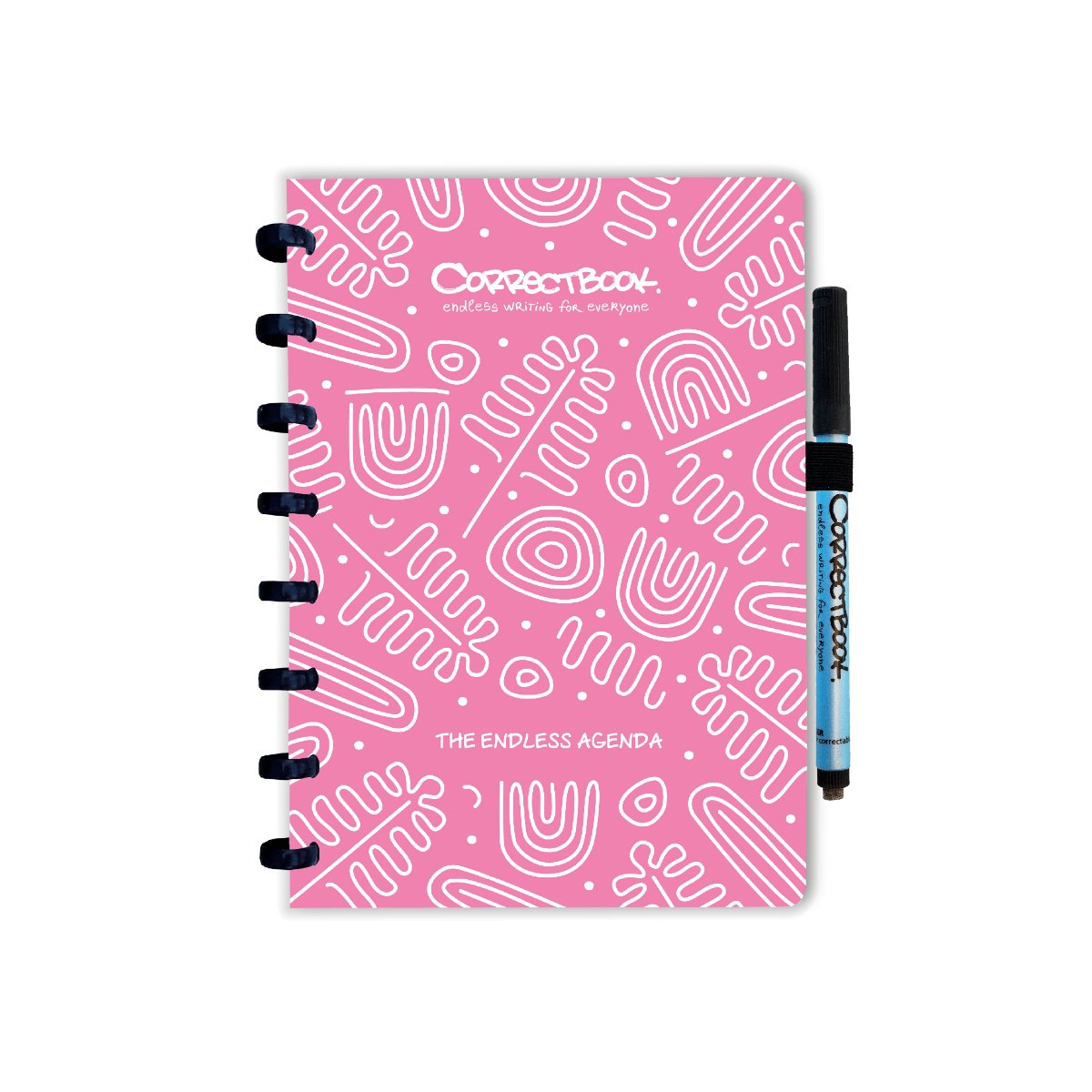 Agenda sans fin Correctbook a5, effaçable et réutilisable, rose fleuri (rose)