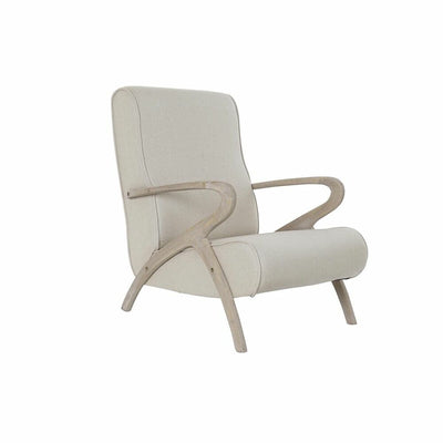 Dkd – fauteuil de décoration d'intérieur en polyester beige épicéa (57x55x85 cm)