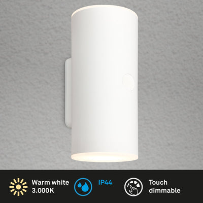 Briloner - lampe d'extérieur - lima - tactile - dimmable par étapes - chargement via USB - batterie rechargeable - protection contre les projections d'eau - 15,5 x 7 x 8 cm - noir