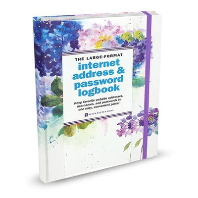 Comellopeter Pauper Peter Pauper Carnet de mots de passe Internet - Housse d'hortensia - avec fermeture élastique - grand 16x21 cm