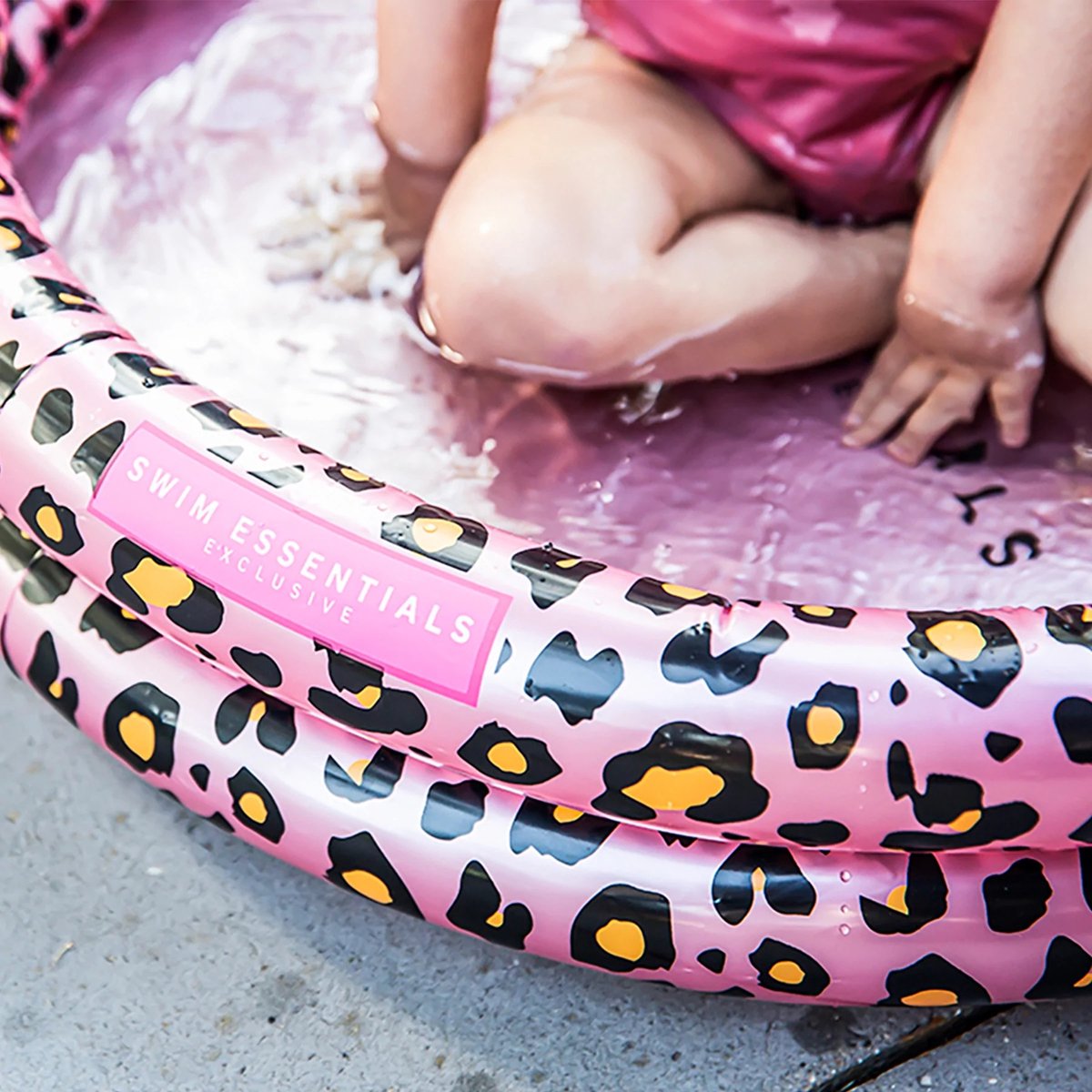 Rayures vibrantes | Piscine rose bébé Ø 100 cm