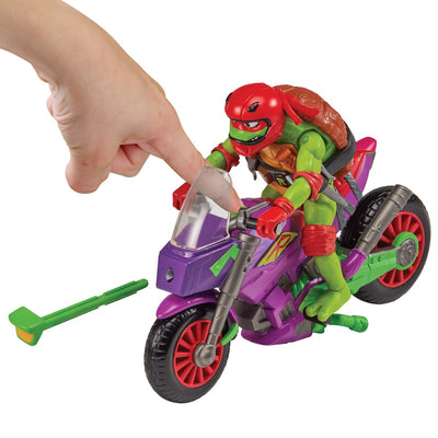Tortues Ninja mutantes adolescentes - véhicule avec figurine - cycle dragon violet avec raphaël