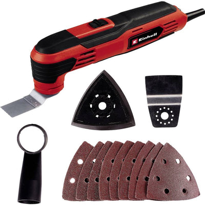 Multi-outil électrique Einhell tc-mg 250 ce - 250 w - électronique constante - aspiration de la poussière - incl. 9x papier de verre, grattoir et lame de scie