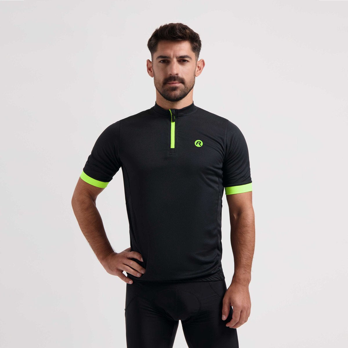 Rogelli core maillot de cyclisme homme - manches courtes - noir jaune fluo - xxl