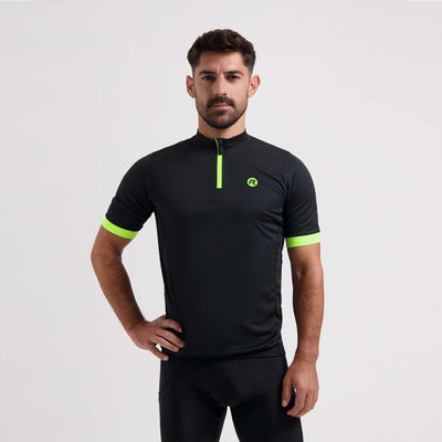 Rogelli core maillot de cyclisme homme - manches courtes - noir jaune fluo - xxl