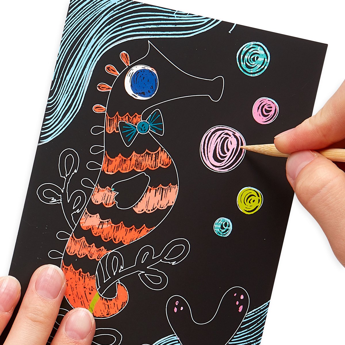 Ooly - gribouillage à gratter - mini - poisson amical
