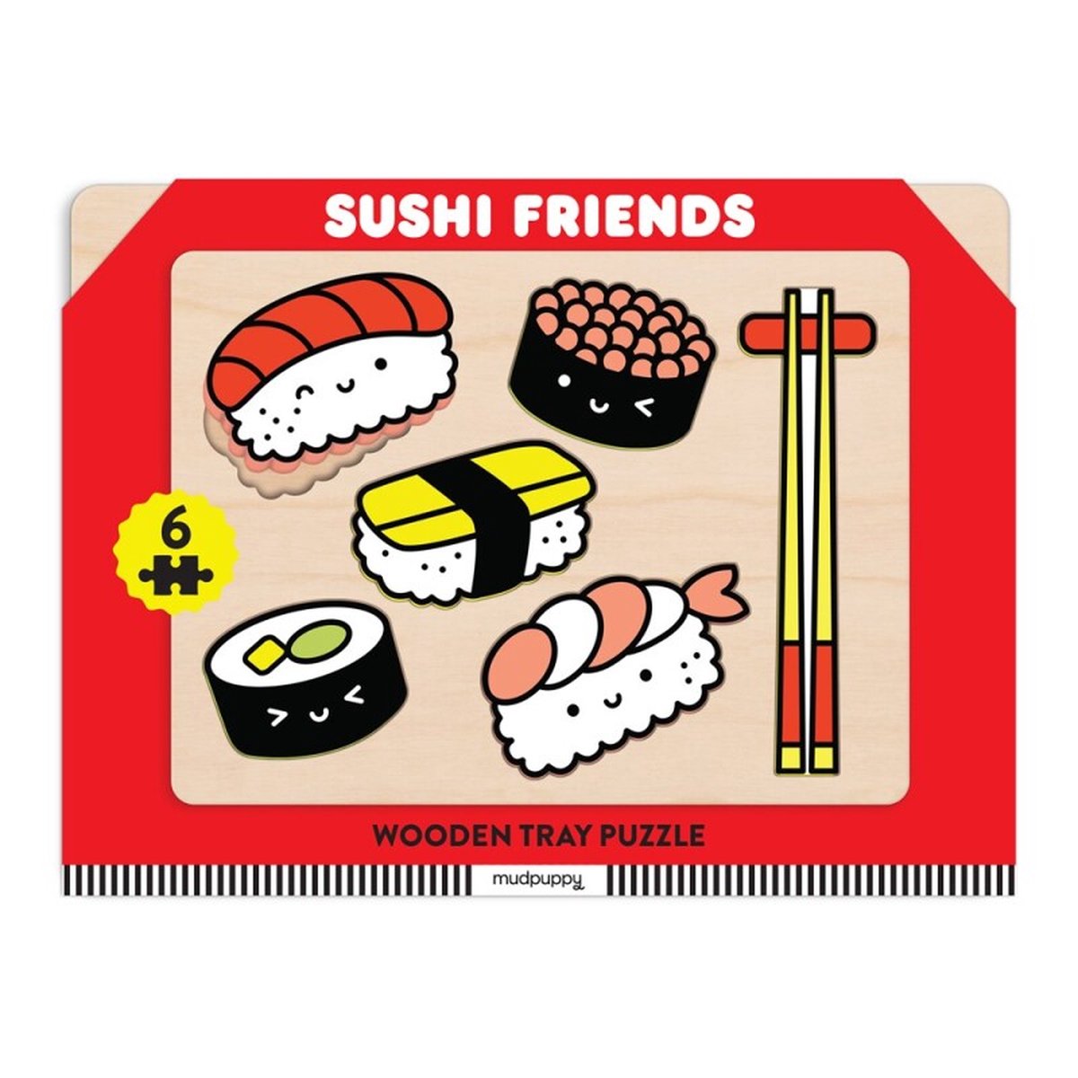 Puzzle plateau en bois Sushi Friends