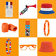 Pack de fête de la Coupe du Monde 3 Pack supporter orange de la Coupe du Monde - peinture pour le visage, laque pour les cheveux, accessoires de fête pour le chapeau