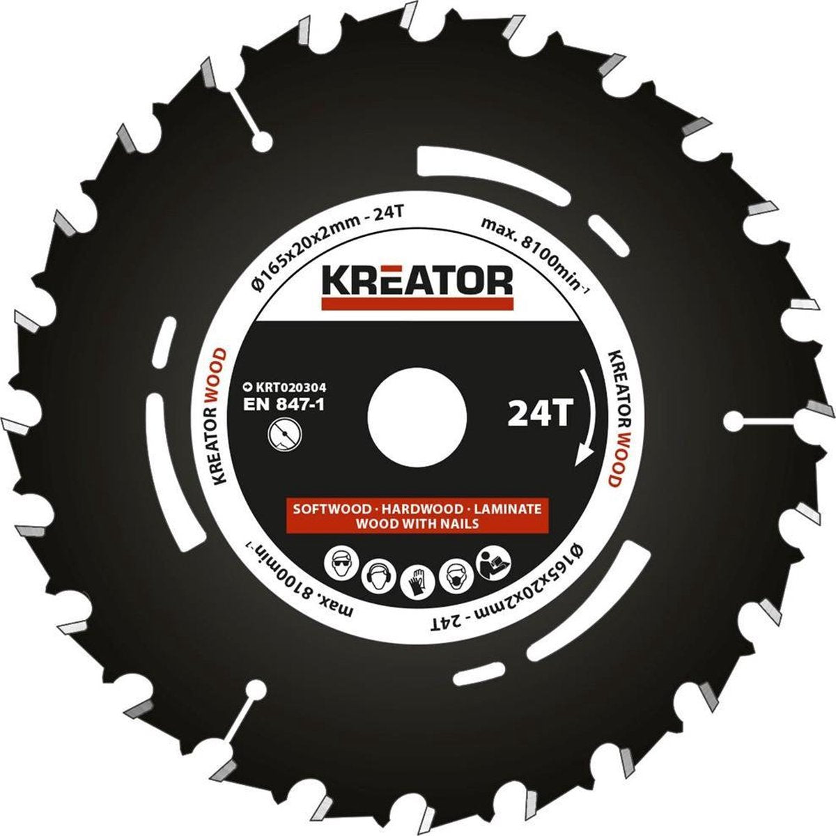 Kreator krt020304 lame de scie plongeante 165 mm - 24t