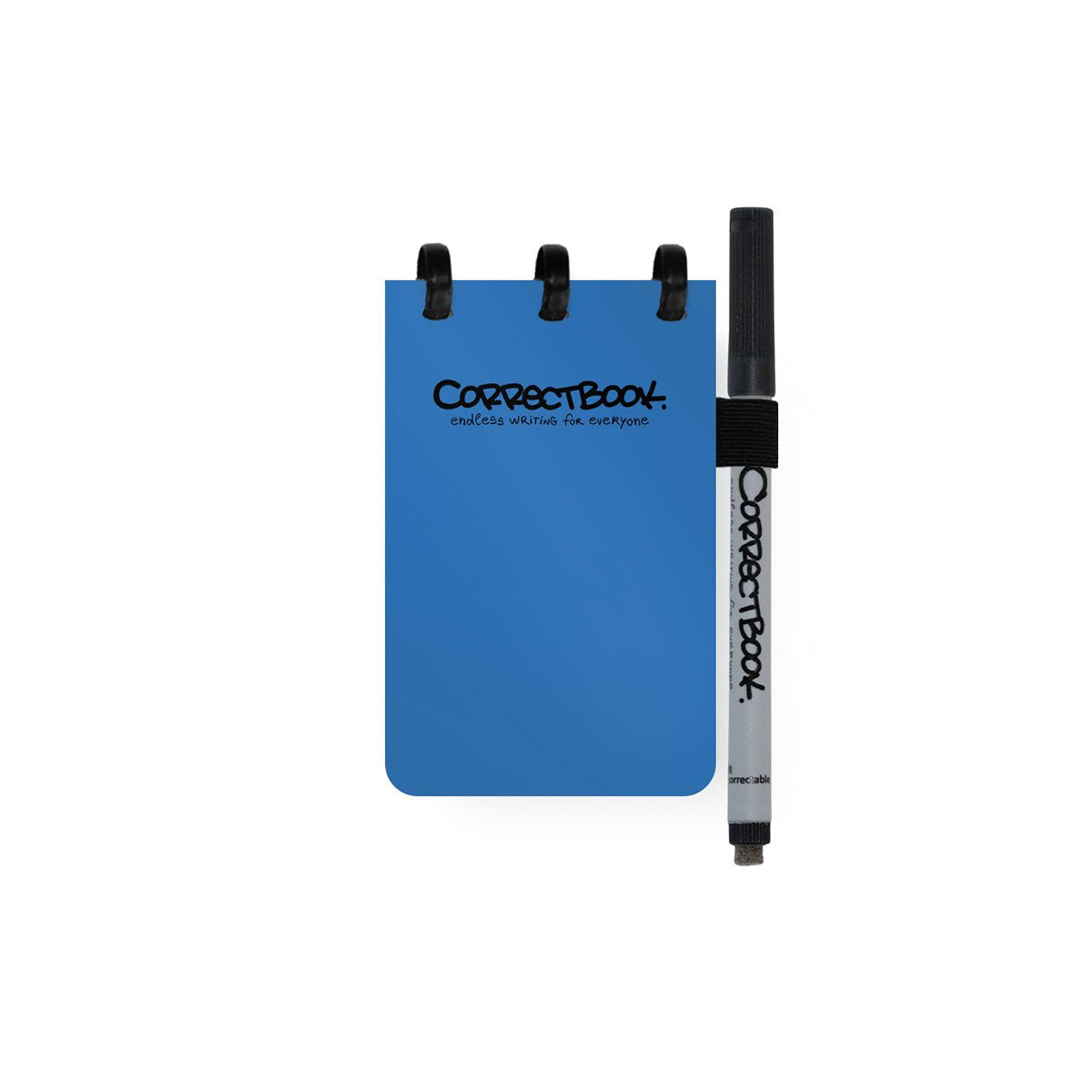 Carnet effaçable Correctbook a7 – bleu terre – mix (lignes vierges) – carnet réutilisable – avec lingette pour stylo – format de poche