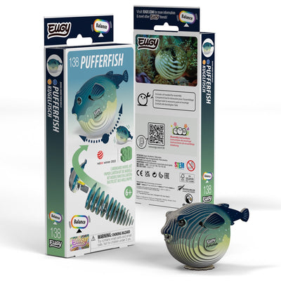 Puzzle 3D Eugy - poisson-globe - animaux marins - durable - collectionnez-les tous - 6 ans