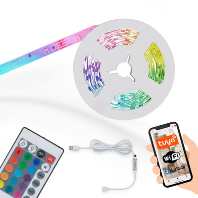 Briloner - Bandes LED intelligentes USB - 2309150 - capteur de musique - commande vocale - raccourcissable - autocollante - 500 x 10 cm (LxL)