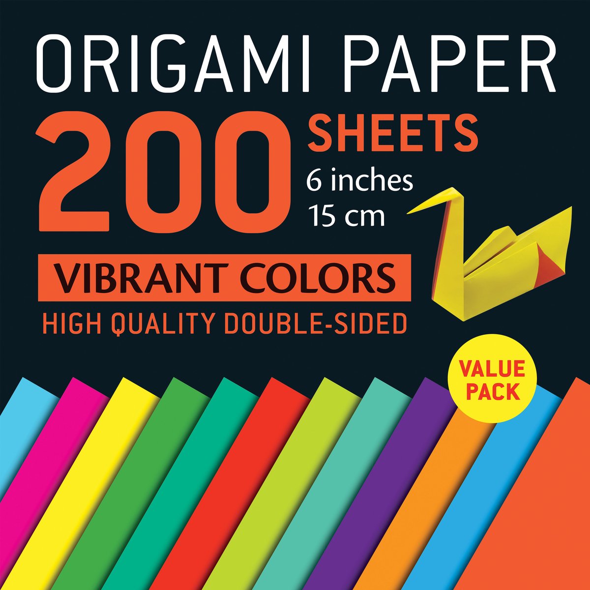 Papier origami 200 feuilles couleurs vives 6 (15 cm)