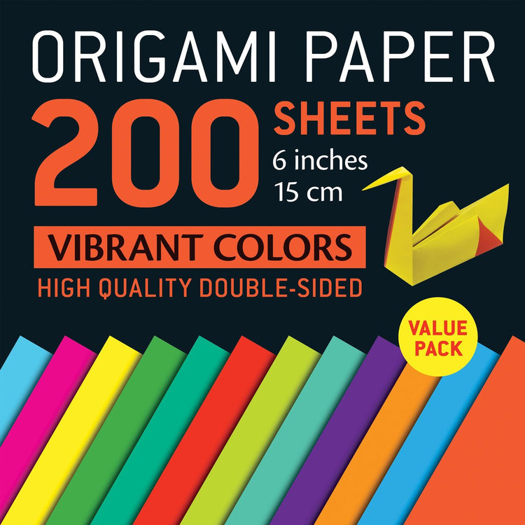 Papier origami 200 feuilles couleurs vives 6 (15 cm)