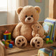 Ours en peluche Sunkid - 130 cm - grand ours en peluche avec petite peluche - ours en peluche xxl - ours en peluche pour enfants et décoration - beige