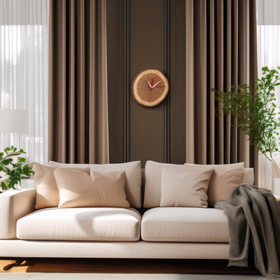 Tfa dostmann tfa arbre disque tronc d'arbre horloge murale - chêne huilé - d18 cm - naturel - horloge murale - ronde