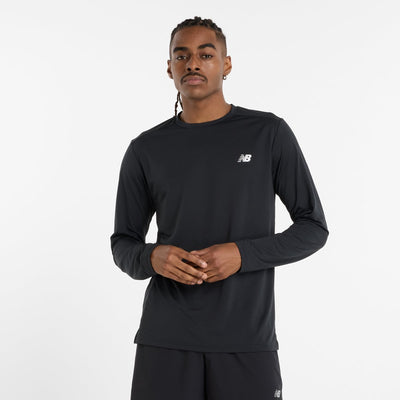 New balance sport chemise à manches longues pull de sport homme - noir