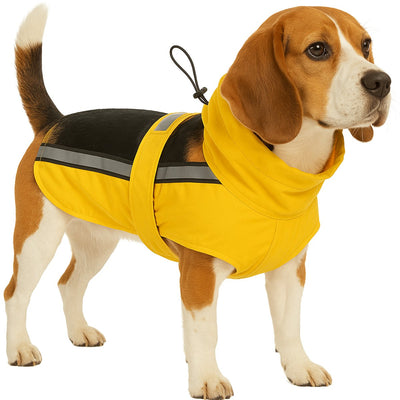 Manteau pour chien Flamingo - imperméable pour chien - imperméable pour chien imperméable avec couverture de poitrine et de ventre - imperméable jaune ciro - 45 cm
