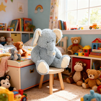 Sunkid peluche éléphant - peluche douce - peluche - bleu clair