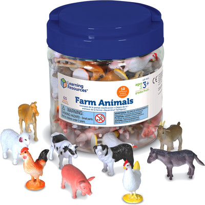 Ressources d'apprentissage compteurs d'animaux de ferme (ensemble de 60) - 1+