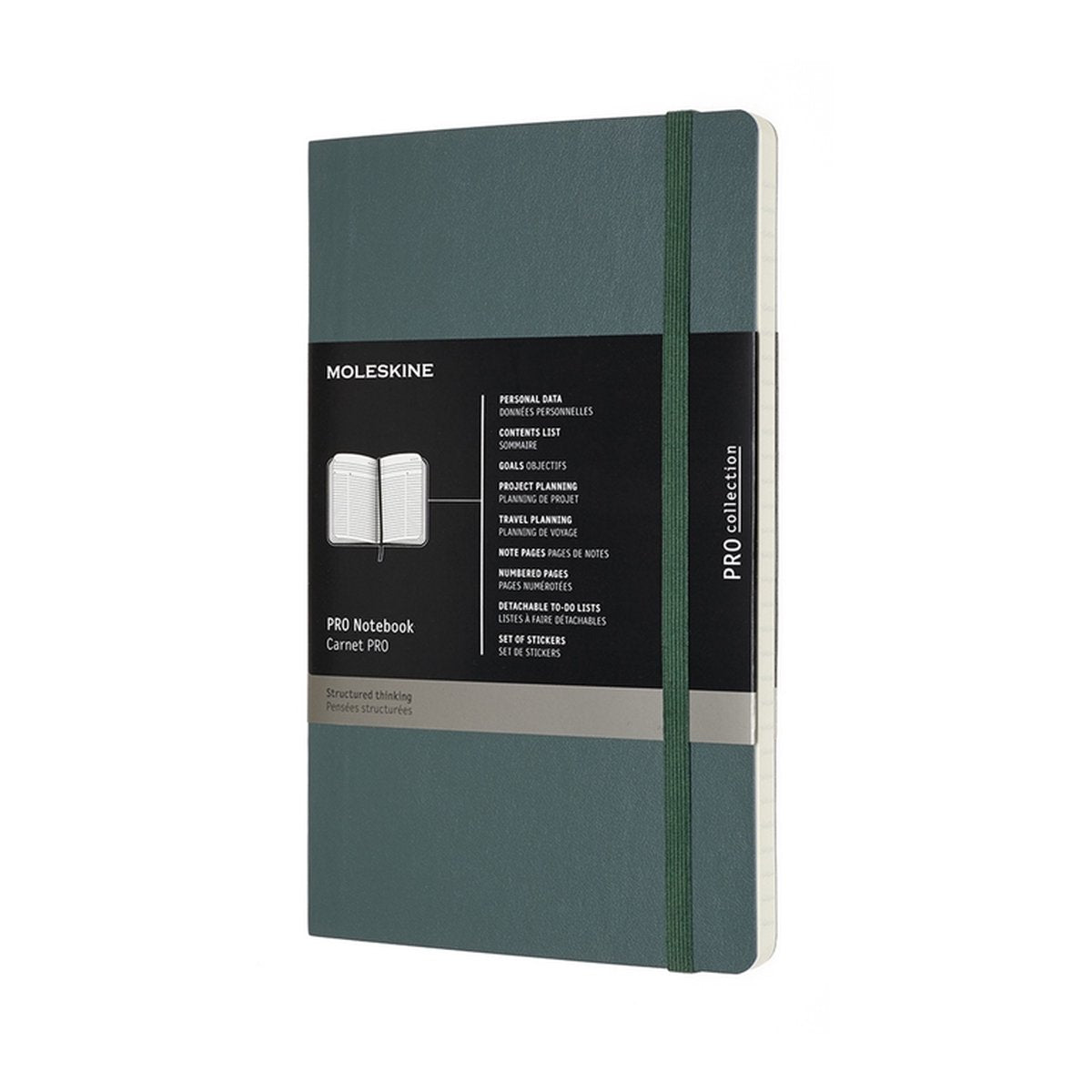 Carnet professionnel Moleskine - grand - couverture souple - vert forêt