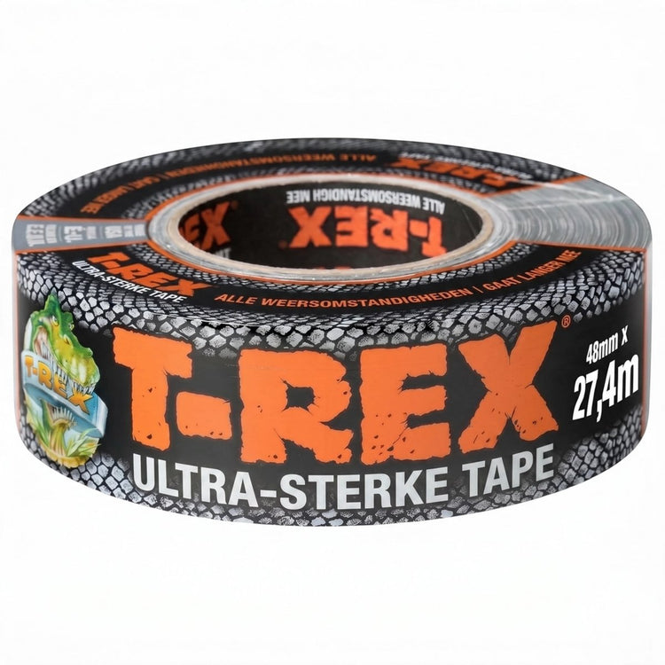 T-rex® t-rex – ruban textile 48 mm x 27,4 m gris – ruban gaffer extrêmement solide et indéchirable pour l'intérieur et l'extérieur – ruban adhésif imperméable à forte force d'adhérence – idéal pour les réparations et fixations universelles