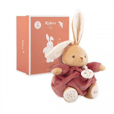 Kaloo patapoouf - peluche - peluche musicale - rouge bordeaux - lapin