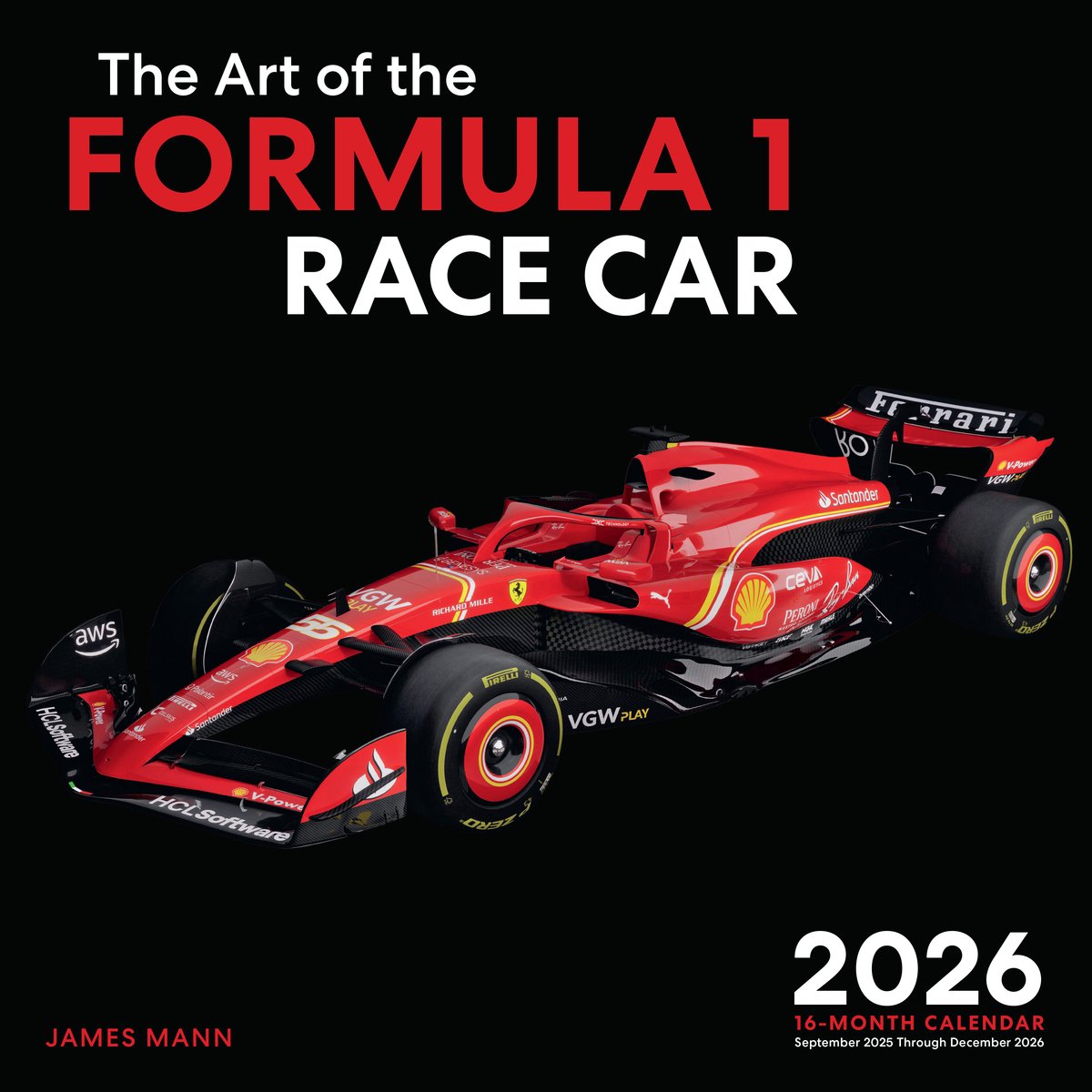 Formule 1 l'art de la voiture de course Calendrier 2026 sur 16 mois