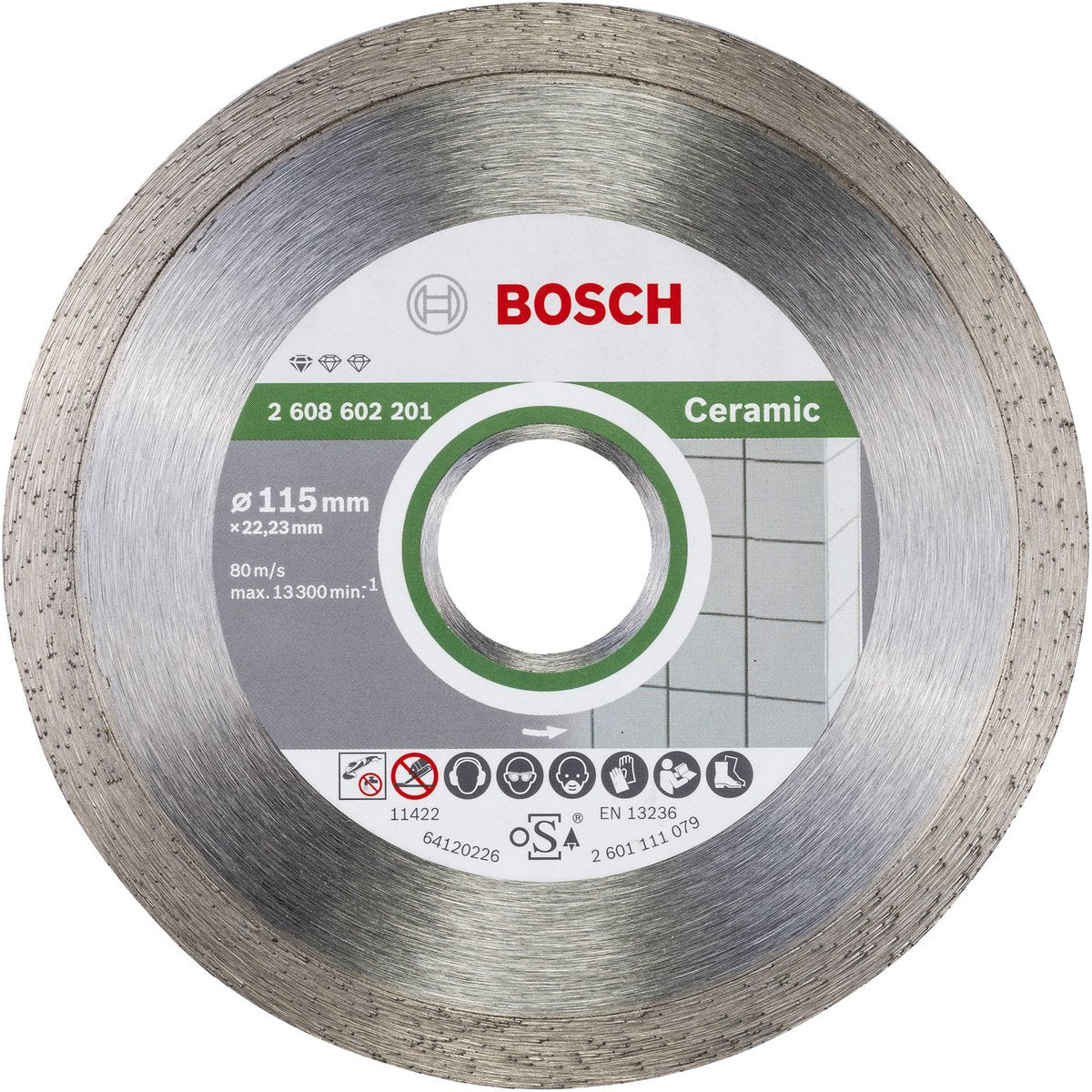 Bosch - disque à tronçonner diamanté standard pour céramique 115 x 22,23 x 1,6 x 7 mm