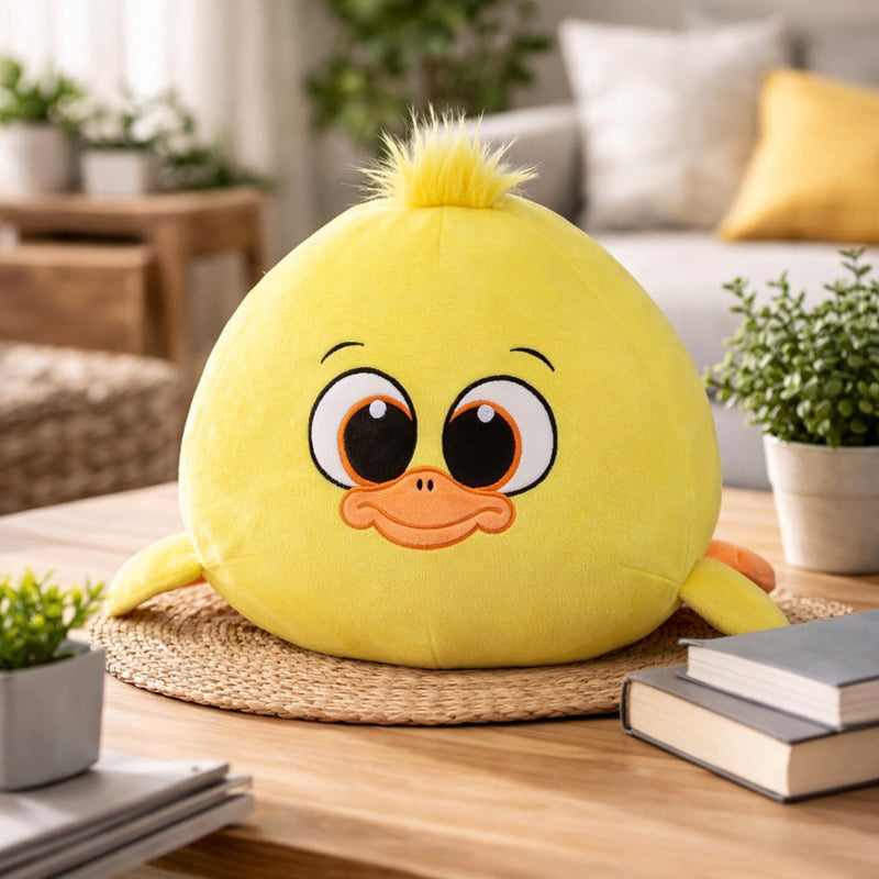 Eddy Toys peluche canard peluche animal 40 cm - peluche douce canard avec de grands yeux - peluche jaune pour bébé et enfant - peluche canard pour garçons et filles - cadeau peluche animal mignon
