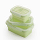 Coffret repas Muitomas - 3 pièces - silicone - pliable - avec couvercle - passe au micro-ondes, au lave-vaisselle et au congélateur - vert