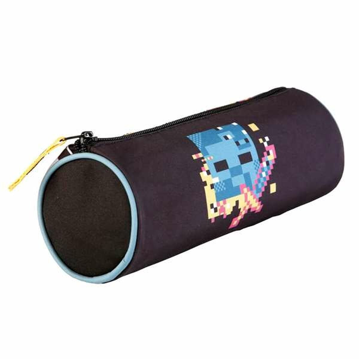 Trousse scolaire Minecraft pixel 22 x 8 cm circulaire