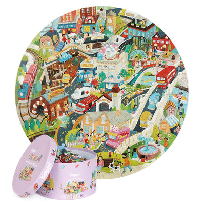 Boppi city life - puzzle rond - 150 pièces - 58 cm de diamètre - en carton recyclé 3 couches