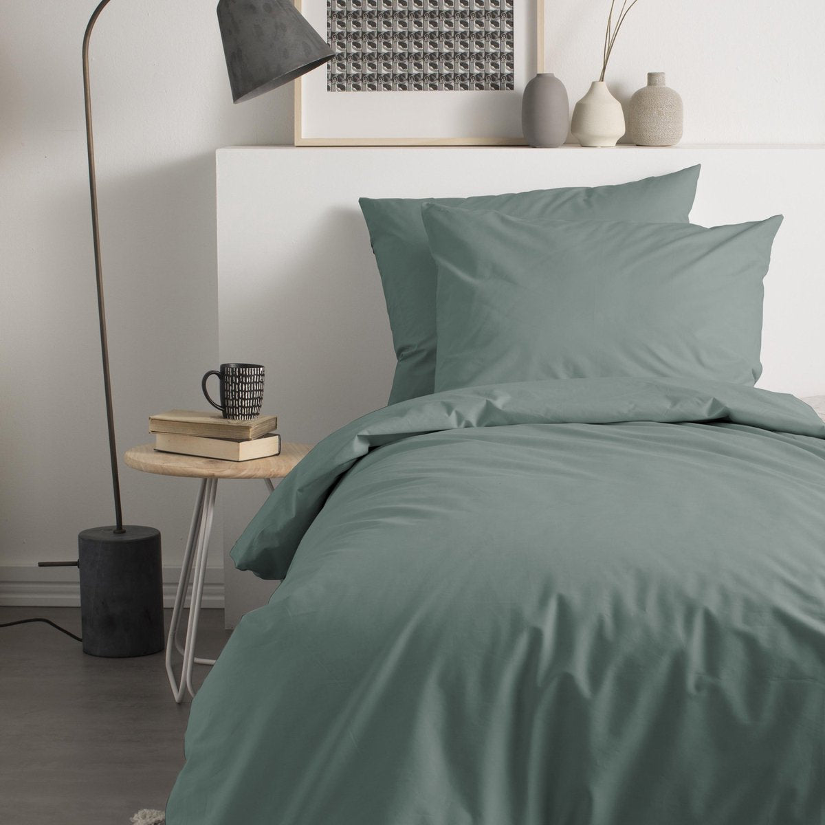 Housse de couette week-end Cendrillon - 1 personne - coton - 140 x 200 220 cm - vert