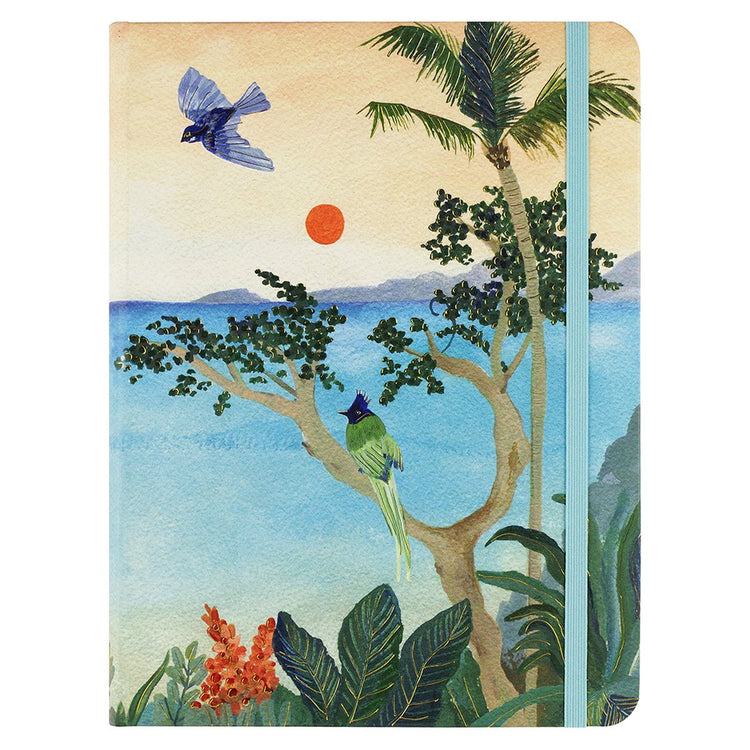 Carnet Peter Pauper taille moyenne - paradis tropical - avec fermeture élastique - 16x21 cm