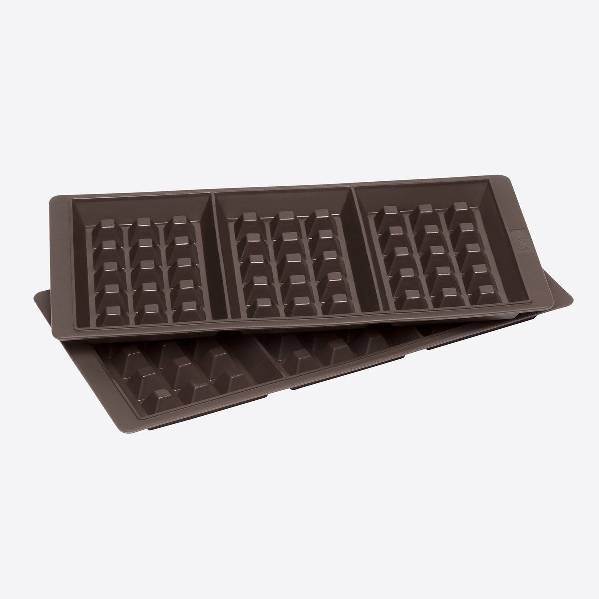 Lurch – flexiform – lot de 2 moules à gaufres pour 3 gaufres – silicone – marron – 29 x 14,5 cm