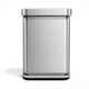 Poubelle à pédale rectangulaire Simplehuman - 55l - avec support sac - acier inoxydable argenté