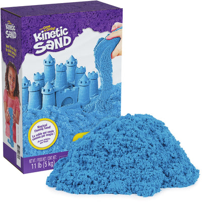 Sable cinétique - méga boîte avec 5 kg de sable de jeu bleu moulable emballage en vrac jouets sensoriels et remplissage pour l'artisanat de boîtes sensorielles