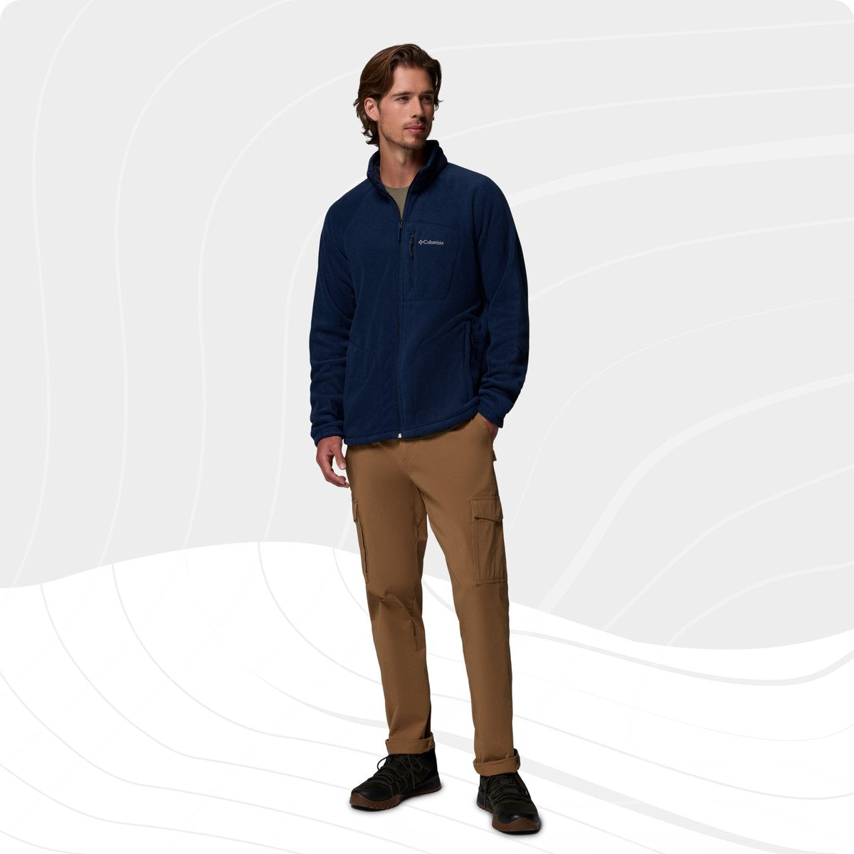Columbia fast trek™ ii pull polaire à fermeture éclair complète - pull polaire à fermeture éclair complète - veste polaire homme - bleu - taille s