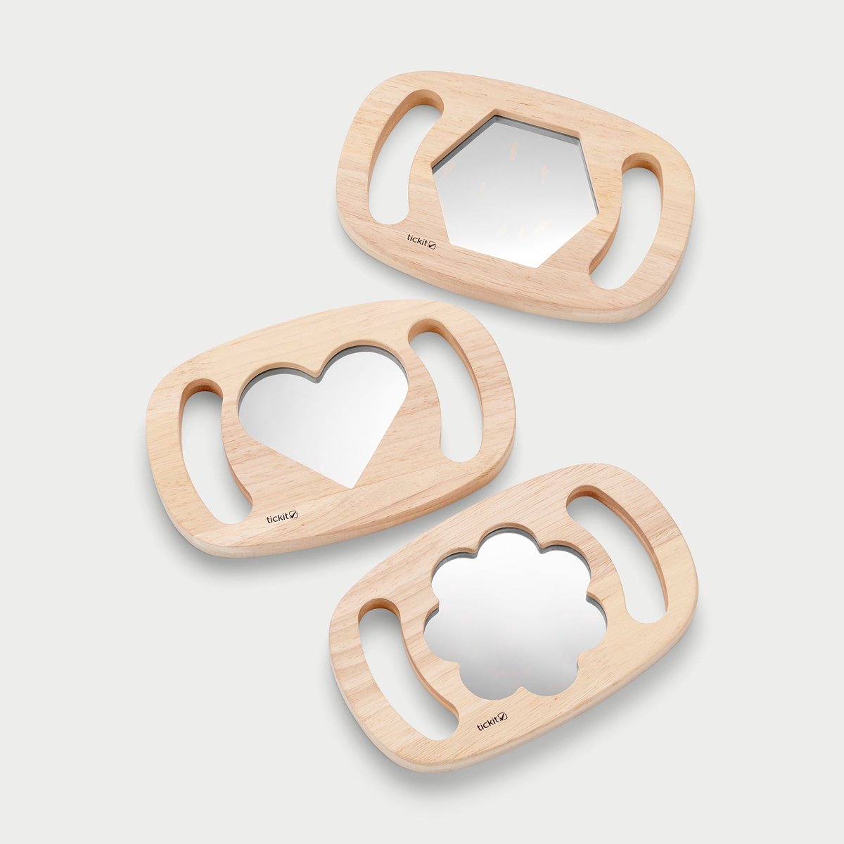 Panneaux de miroir de forme Tickit faciles à tenir